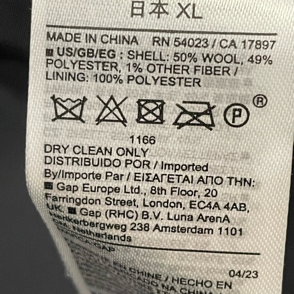 Gap women’s black 50% wool Wrap Coat with belt, size X-large tall - Picture 5 of 5